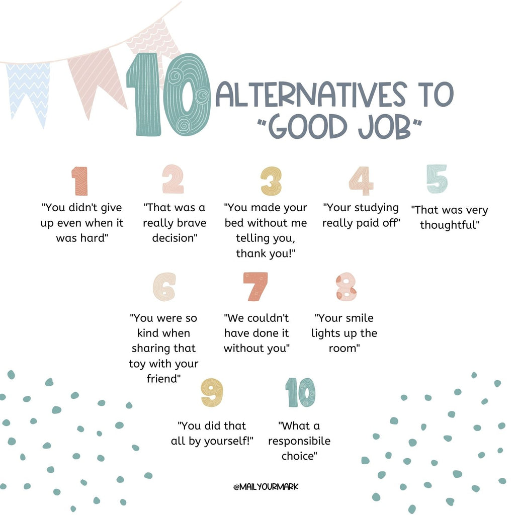 10 alternatives to saying "good job", "thanks for helping", "that was a really great decision", "that was thoughtful".